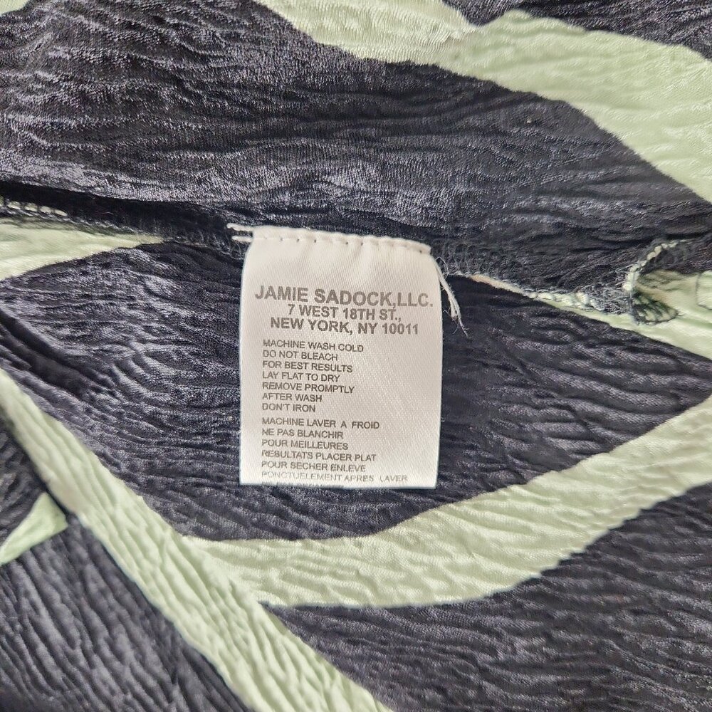 Jamie Sadock black colorful neon abstract crinkle plisse sleeveless Golf Top M - Picture 6 of 8